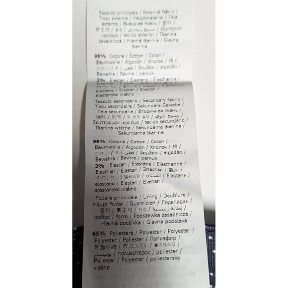 Liu Jo Pants Milano Cropped Polka Dot Whimsy Navy Blue/White Size 29 NWT - Picture 11 of 12